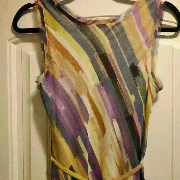 Simply Vera, Vera Wang high-low, distressed slip-on,belt, summer dress small - Picture 2 of 10